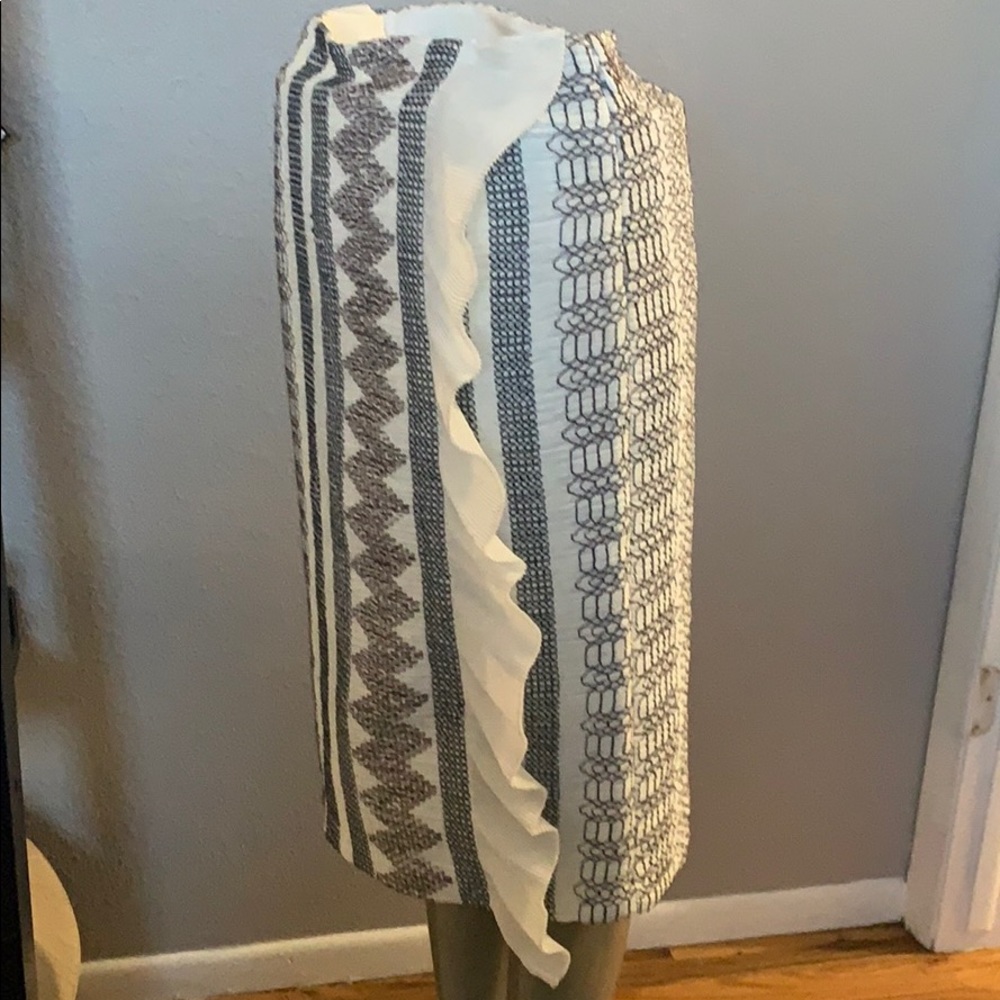Tory Burch White Side Ruffle Midi Shirt NWT - Picture 4 of 11